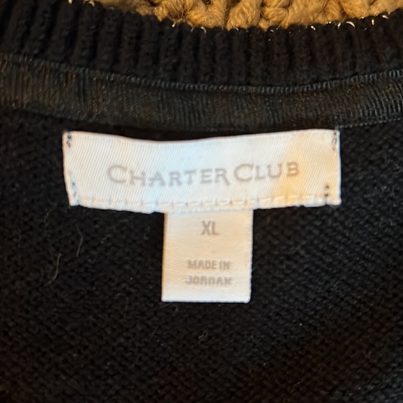 Charter Club - Striped Sweater - Black & Cream - XL - Picture 8 of 9